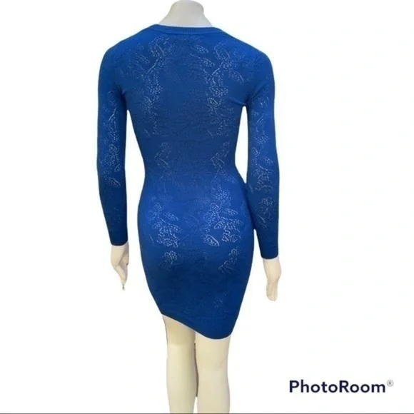 Reiss Bobbina Bodycon Cobalt Blue Knit Dress Long Sleeve Duchess Royal  Elegant - joarbit.com